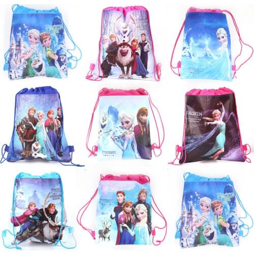 6/12/24/30PCS Disney Princess Birthday Decorations Theme Party Bags For Kids Birthdays Non-Woven Fabric Drawstring Kid Gift Bags