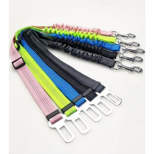 Pet car seat belt pet supplies dog elastic reflective seat belt retractable seat belt
