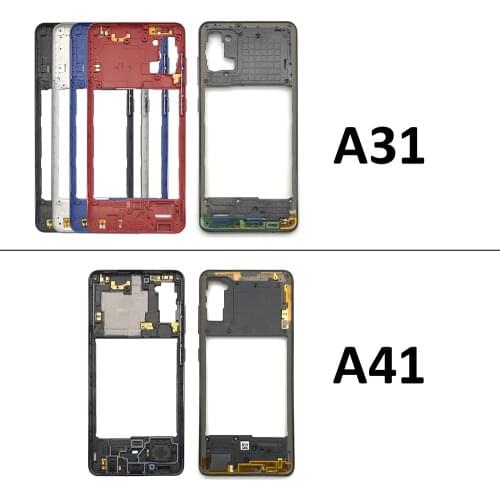 Middle Frame Housing Case With Power Volume Side Button Key For Samsung A21S A31 A41 A70S