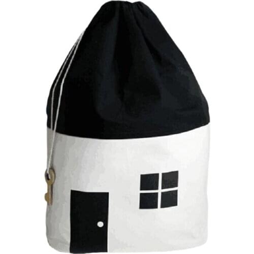 Baby Toys Storage Canvas Bag Drawstring Laundry Organizer Clothing Pouch Basket N0PA