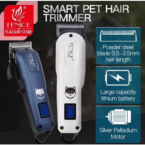 Fenice Electrical Pet Clipper Professional Grooming Kit Rechargeable Pet Cat Dog Hair Trimmer Shaver Set Animals Hair Cutting