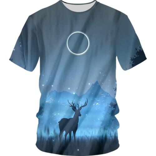 IFPD EU/US Size Animal Deer Shirt Space 3D Print T Shirts Elk Mens Clothes Women Funny Plus Size Harajuku Shirts Homme Tshirt