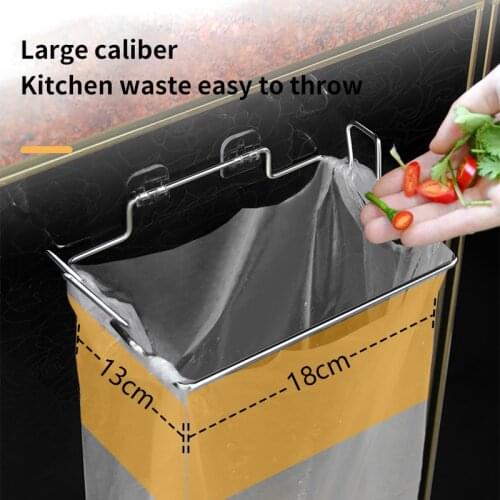 Creative Stainless Steel Kitchen Multi-function Finisher No Punch Magic No Trace Stick Towel Rag Garbage Bag Storage Rack