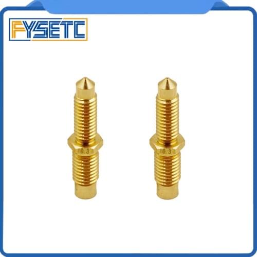 2pcs 0.3mm/0.4mm/0.5mm/0.8mm V6 Integral Nozzle V6 Brass Nozzle Throat One V6 Nozzle Throat Siamese 3D Printer Accessories
