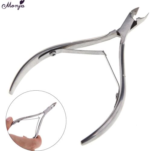 Monja Silver Stainless Steel Nail Art Dead Skin Remove Clip Nipper Cutter Trimmer Cuticle Cleaning Pusher Scissor Manicure Too