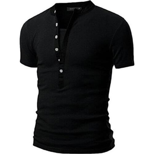 New Fashion Mens Slim Fit V Neck Short Sleeve Muscle Tee Shirt Casual Tops Blouse Black Blue Gray White