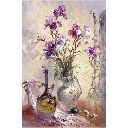 Embroidery Counted Cross Stitch Kits Needlework - Crafts 14 ct DMC Color DIY Arts Handmade Decor - Two Vases