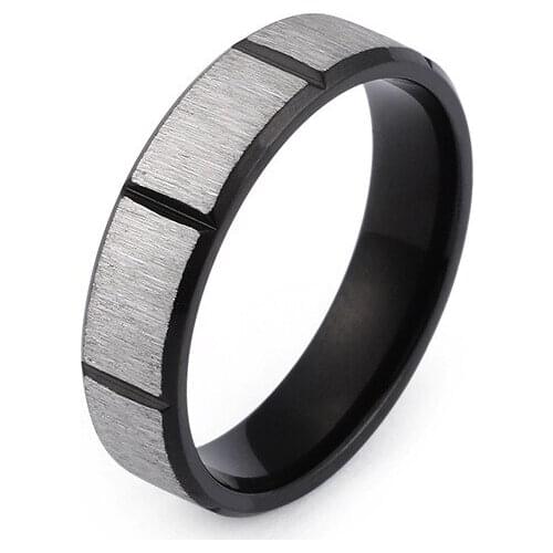 New jewelry stainless steel black sand ring couple ring