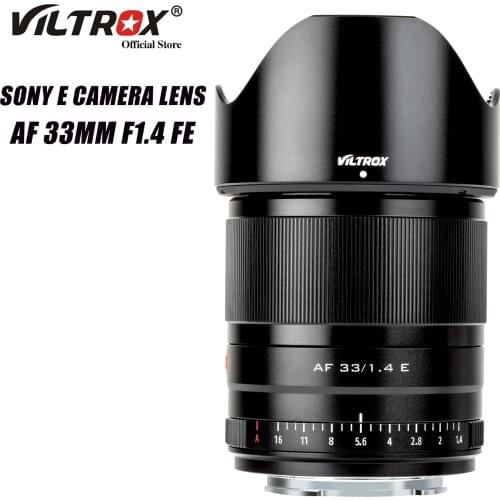 VILTROX 33mm f1.4 E Auto Focus lens APS-C Compact Large Aperture Lens for Sony E-mount Camera A9 A7RIV A7II A7S A6600 A6500