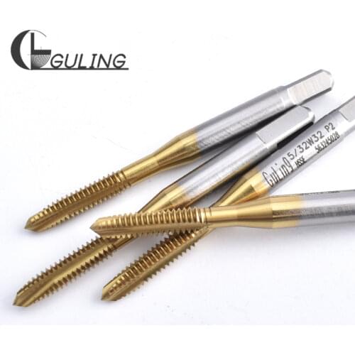 HSSE With Tin Spiral Pointed tap BSW W 1/8-40 5/32-32 3/16-24 7/32-24 1/4-20 5/16-18 3/8-16 7/16-14 1/2-12 Machine Thread Taps