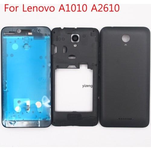 Original Housing For Lenovo A1010 A2610 Front Frame Middle Frame Battery Back Cover With Power Volume Buttonsg Replacement Parts
