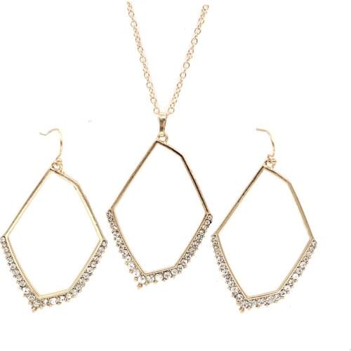 Hollow Out Big Irregular Clear Stone Pave Dangle Earrings High Polish AB Stone Pave Teardrop Earrings