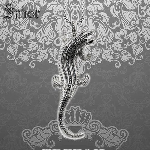 Link Chain Necklace Salamander , Fashion silver color Jewelry European Punk Gift For Men Women Boy Girls Colar thomas