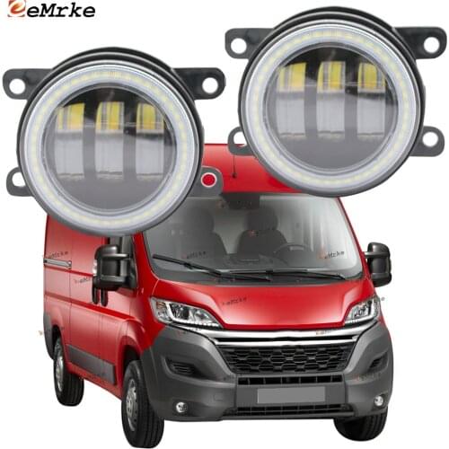 2X Led Angel Eye DRL for Citroen Jumper 250/295 Relay 2015 2016 '17 2018 2019 LED Fog Lights Lamp Lens Daytime Running Light 12V