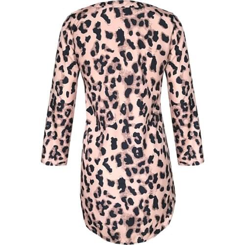 Snake Print Shirt Dress V-neck Long-sleeved Casual Top V-neck long sleeve snake print shirt dress without belt