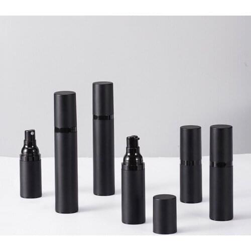 12pcs/lot 15ml 30ml 50ml Empty Spray PlasticFrost Black Airless Bottle Cream Essence Lotions Vacuum Pump Bottle