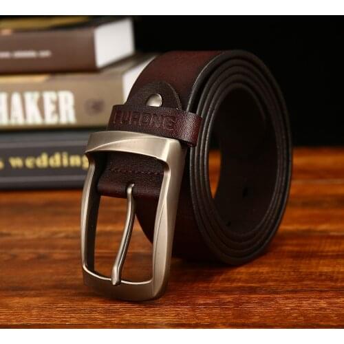 Fashion Made Genuine Leather Belt Man Vintage Pin Buckle Hot Sale 100-135 Full-grain Leather Designer Men Belt Original Brand