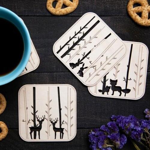 Christmas Coasters, animal picture Coasters , Christmas Gift ideas, Animal Lover Gifts, Winter Coasters, Wooden Coaster