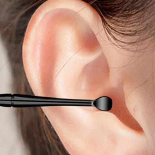 Silicone PP Ear Wax Removal Tools Double Head Earpick Earwax Cleaner Sticks Ear Pick Spoon 360° Spiral Swab Ear Care Tool