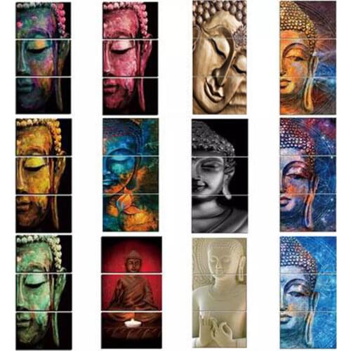 Modern Wall Pictures Abstract Buddha HD printed 3 piece Canvas Art portrait religion Painting Wall Art for living room