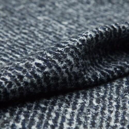 Tweed: Grey-blue color twill wool blend cotton tweed fabric, soft, warm sense, sewing for top, jacket, coat, craft by the yard
