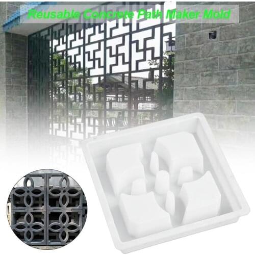 Paving Mold with Flower Pattern Plastic Unique Cement Brick Mold for Garden Courtyard Stone Road Decoration