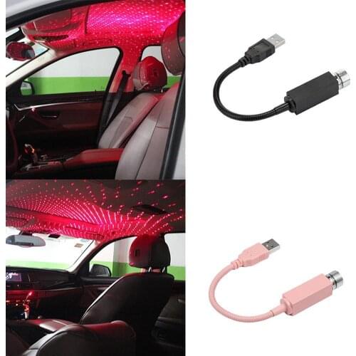 1 Pcs Universal Mini LED Car Roof Star Night Lights Interior Ambient Atmosphere Galaxy Lamp USB Plug Light Decoration Light Tool