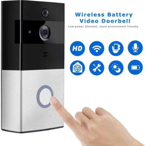 Ring Doorbell With Camera WiFi Video Wireless Intercom Bell Chime Ring Doorbell Camera Two-Way Audio APP Control Battery Powered