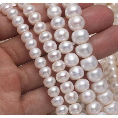 Jewelry Flawless natural freshwater pearl flat four sides light DIY Necklace semi finished loose bead handmade beading mate