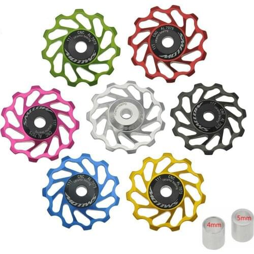 Smllow MTB 11t Rear Derailleur Pulley Ceramic Bearing AL7075 CNC Jockey Wheel Alloy Bicycle Road Bike Guide Roller Idler 4 5 6mm
