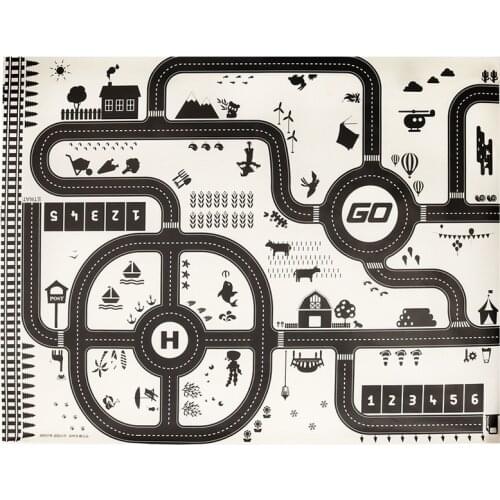 Railway Map Carpet Children Norrdic Black White Traffic Map Toys Kids Railway Map Play Mat Game of Chess