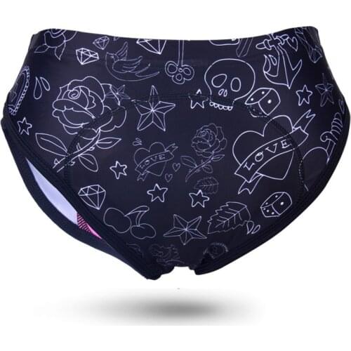 Womens Cycling Shorts 3D Padded Bike Riding Gel Bicycle Underwear Tattoos Cycling Underpants Shockproof Breathable Shorts