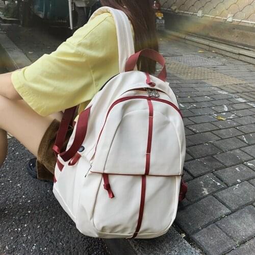 Tiptoegirls Nylon Backpack Women Aesthetic Solid Simple Design Girl School Knapsack Bag for Lady Couples Backpack for Books