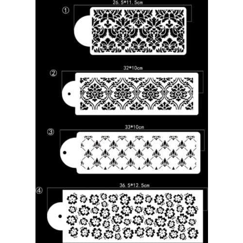 1pc Flower Border Cake Stencil DIY Wall Layering Painting Template Decor Scrapbooking Embossing Supplies Reusable
