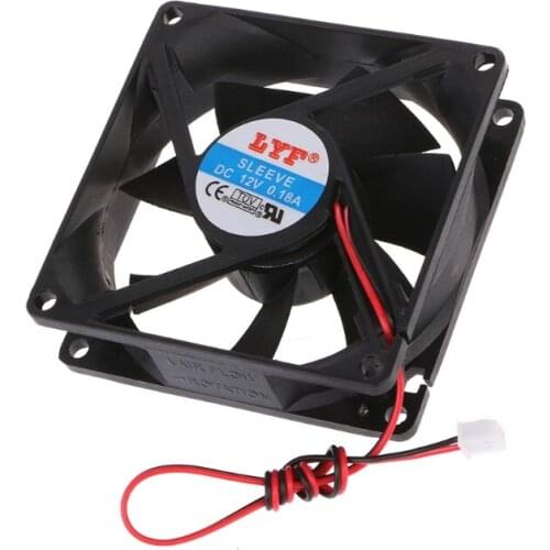 12V 2-Pin 80x80x25mm PC Computer CPU System Heatsink Brushless Cooling Fan 8025