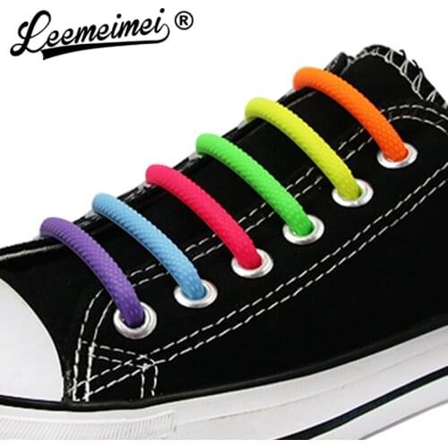 16pcs/lot New No Tie Shoelaces Elastic Silicone Shoelaces All Sneakers Fit Strap Shoe Lace Unisex Adult Athletic Running