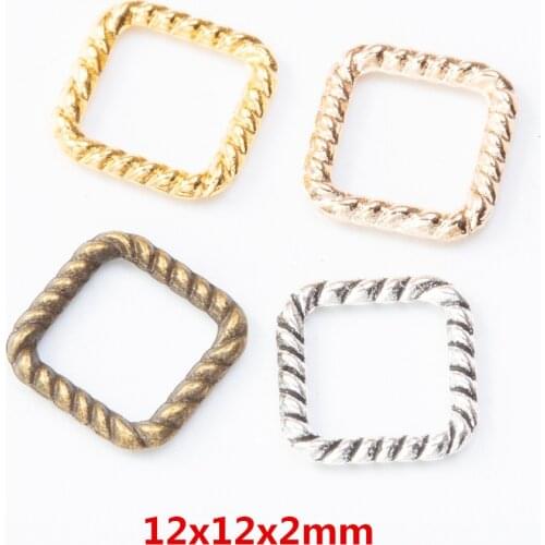 175 pieces of retro metal zinc alloy square Pendant for DIY handmade jewelry necklace making 8061
