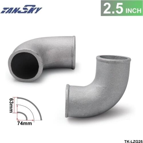 2.5"Cast Aluminium Elbow Pipe 90 Degree Intercooler Turbo Tight Bend For GM Pontiac Fiero Silicone Hoses 84-88 TK-LZG25