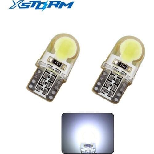 2Pcs Auto T10 Pure White 194 W5W 168 COB 8-SMD Silica Car LED Super Bright Turn Side License Plate Light Lamp Bulb DC12V