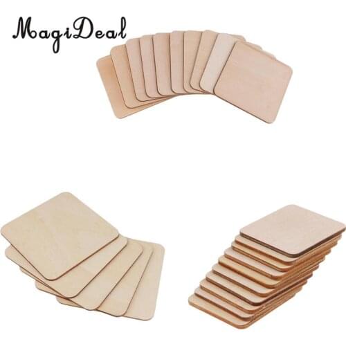 25Pcs 50mm 80mm 120mm Square MDF Unfinished Wood Pieces Blank Plaque for DIY Craft Pyrography Art Crafts