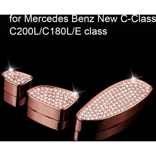 3 pieces 3 colors optional Auto Car Seat Adjustment Switch Button diamond decorative Cover for M-ercedes B-enz