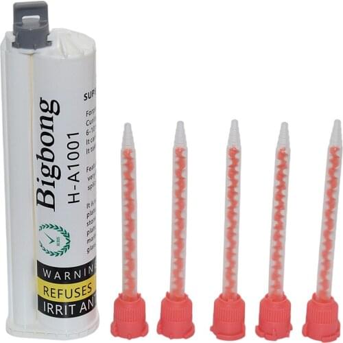 75ml AB Glues White 10:1 Adhesive Two-Component Strong Glue Adhesives with 5pc 10:1 Glues Mixed Tube Static Mixing Nozzles Set