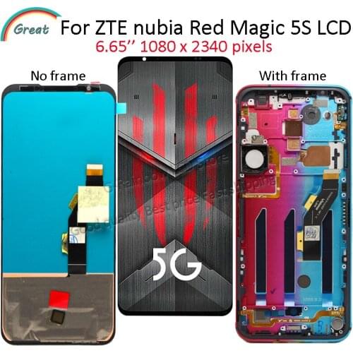 AMOLED For ZTE nubia Red Magic 5s LCD with frame Display Touch Panel Screen Digitizer Assembly For ZTE nubia RedMagic 5s LCD