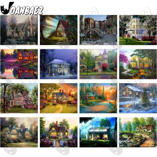Diamond Painting Abstract House 5D Diy Magic House Mosaic Landscape Cross Stitch Sticker Diamond Embroidery Gift Decoration