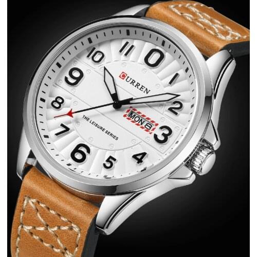 CURREN Casual Mens Watches Top Brand Luxury Mens Quartz Watch Waterproof Sport Military Watches Men Leather Relogio Masculino