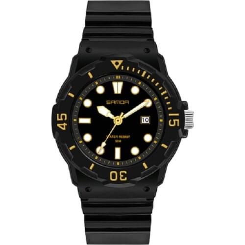 SANDA Woman Fashion Black Quartz Watches Ladies 50M Waterproof Date Display Wristwatch For Gift Girl Female Womens Watch 2021