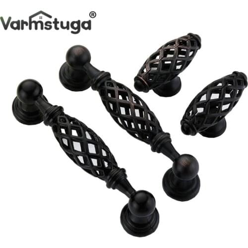 Zinc Alloy Black Cabinet Knobs And Handles Bird Cage Furniture Handles Drawer Knobs Kitchen Handles Cupboard Pull Closet Handle