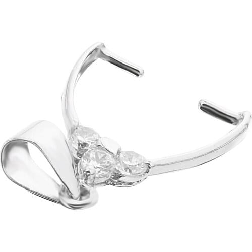 DIY Bale Pinch Clasp Silver Findings Bail Connector Pendant Necklace Jewelry