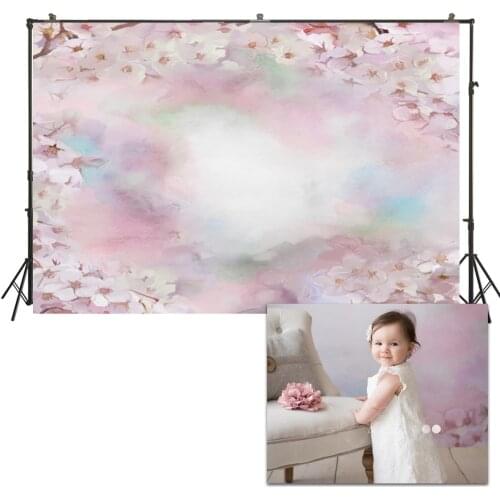 Pink Floral Backdrop Photography Background Newborn Kids Portrait Background First Birthday Photo Booth Backdrop Banner Supplies