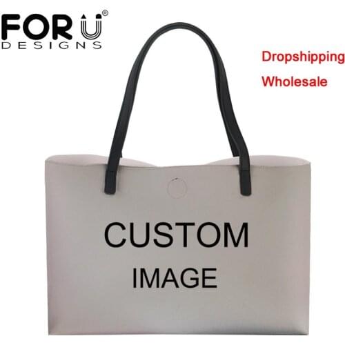 FORUDESIGNS PU Shoulder Bags Customized with Own Logo Printing Women Handbags and Purses Wallet Casual Large Bolsos Mujer 2019